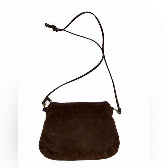 Dove Small Brown Suede Long Strap Vintage Purse - Picture 2 of 9